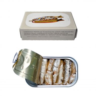 Kleine gerookte sardines in extra vierge olijfolie